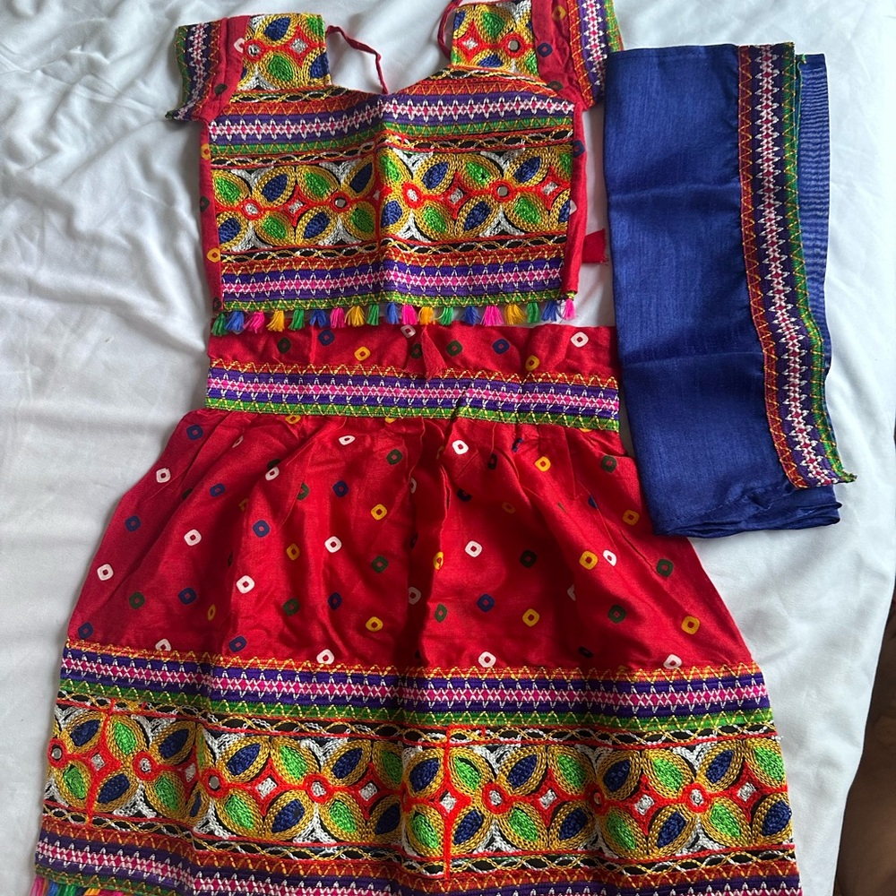 Hand embroidered Indian Lehenga for infant perfect as wedding guest or event